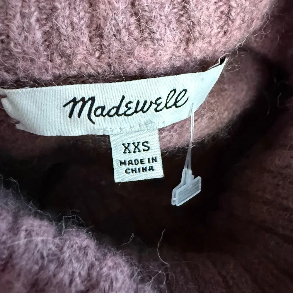 Madewell Women's Mock Neck Sweater Wool Alpaca‎ Blend Pullover Knit Top XXS